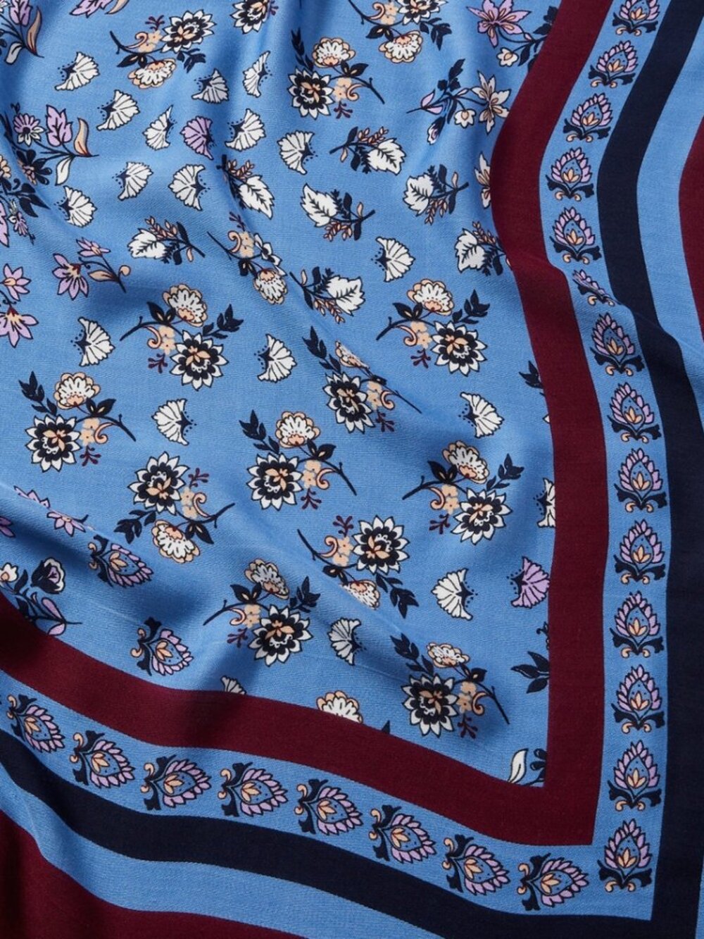 NWT ANN TAYLOR LARGE FLORAL SQUARE SCARF SHAWL WRAP RTL $69 BOHO CASUAL COTTAGE